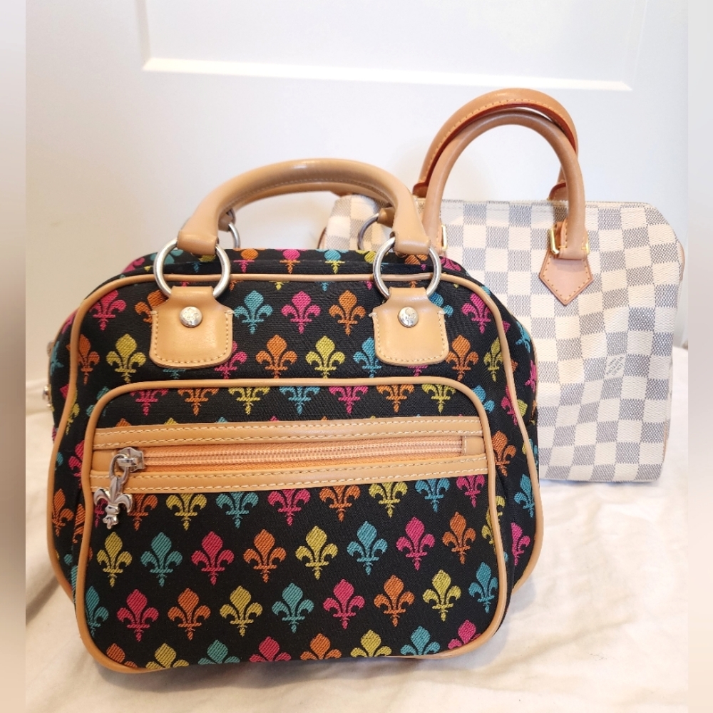 Patrick Cox Multi-Colored Fleur-De-Lis Satchel - image 1